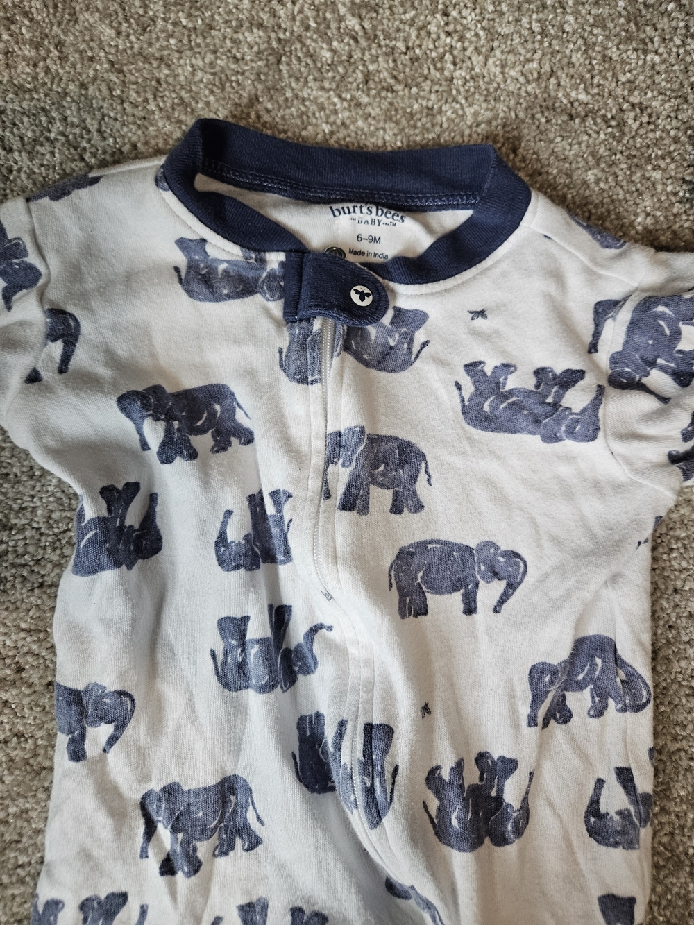 Burts Bees Baby Bundle Of 2 Footed Pajamas Size 6-9 Months - Picture 4 of 11